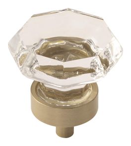 Amerock Traditional Classics 1-5/16(33) Inch Lenght Cabinet Knob Clear/Golden Champagne