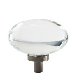 Amerock Glacio 1-3/4(44) Inch Lenght Cabinet Knob Clear/Gunmetal 