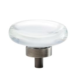 Amerock Glacio 1-3/4(44) Inch Lenght Cabinet Knob Clear/Gunmetal 