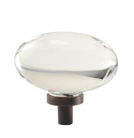 Amerock Glacio 1-3/4(44) Inch Lenght Cabinet Knob Clear/Oil-Rubbed Bronze