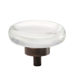 Amerock Glacio 1-3/4(44) Inch Lenght Cabinet Knob Clear/Oil-Rubbed Bronze