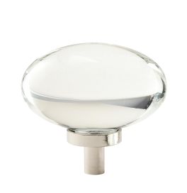 Amerock Glacio 1-3/4(44) Inch Lenght Cabinet Knob Clear/Polished Nickel 