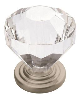 Amerock Traditional Classics 1-1/4(32) Inch Lenght Cabinet Knob Clear/Satin Nickel