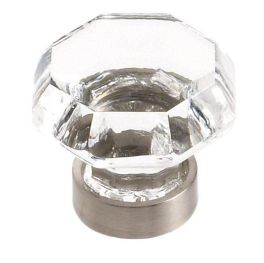 Amerock Traditional Classics 1-5/16(33) Inch Lenght Cabinet Knob Clear/Satin Nickel