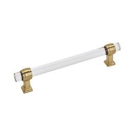 Amerock Glacio 6-5/16(160) Inch Center to Center Handle Cabinet Pulls Clear/Champagne Bronze