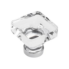 Amerock Glacio 1-3/8(35) Inch Lenght Cabinet Knob Clear/Polished Chrome