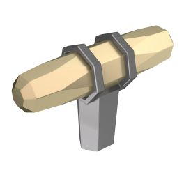 Amerock London 2-1/2(64) Inch Lenght Cabinet Knob Golden Champagne/Black Chrome