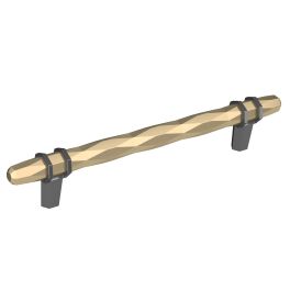 Amerock London 6-5/16(170) Inch Center to Center Handle Cabinet Pull Golden Champagne/Black Chrome