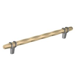 Amerock London 8(203) Inch Center to Center Handle Cabinet Pull Golden Champagne/Black Chrome