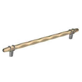 Amerock London 10-1/16(256) Inch Center to Center Handle Cabinet Pull Golden Champagne/Black Chrome