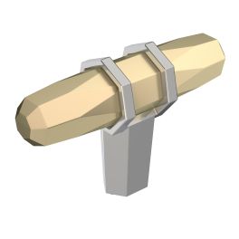 Amerock London 2-1/2(64) Inch Lenght Cabinet Knob Golden Champagne/Polished Chrome