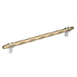 Amerock London 10-1/16(256) Inch Center to Center Handle Cabinet Pull Golden Champagne/Polished Chrome