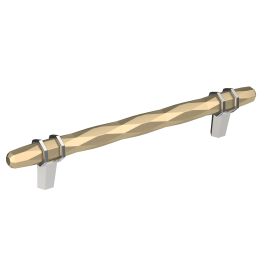 Amerock London 6-5/16(170) Inch Center to Center Handle Cabinet Pull Golden Champagne/Polished Chrome