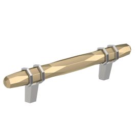 Amerock London 3-3/4(96) Inch Center to Center Handle Cabinet Pull Golden Champagne/Polished Chrome