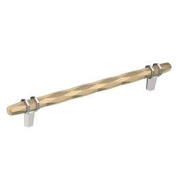 Amerock London 8(203) Inch Center to Center Handle Cabinet Pull Golden Champagne/Polished Chrome