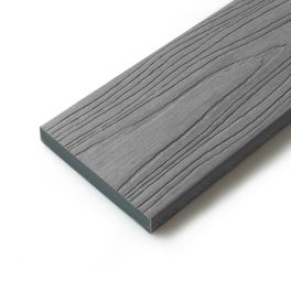 Gray Square-Edge Wood Grain Composite Solid Deck Board