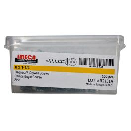 1 1/4" Phillips Drywall Screws ZP 200/BX
