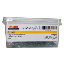 1 1/2" Phillips Drywall Screws ZP 200/BX