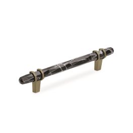 Amerock Carrione 5-1/16(128) Inch Center to Center Handle Cabinet Pull Marble Black/Golden Champagne