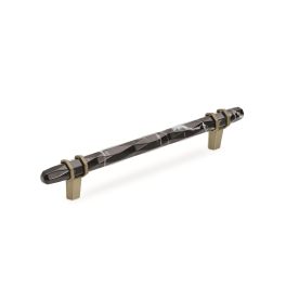 Amerock Carrione 6-5/16(170) Inch Center to Center Handle Cabinet Pull Marble Black/Golden Champagne