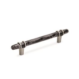 Amerock Carrione 5-1/16(128) Inch Center to Center Handle Cabinet Pull Marble Black/Satin Nickel