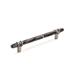 Amerock Carrione 6-5/16(170) Inch Center to Center Handle Cabinet Pull Marble Black/Satin Nickel