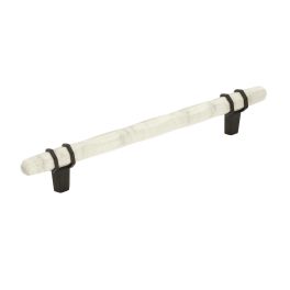 Amerock Carrione 6-5/16(160) Inch Center to Center Handle Cabinet Pull Marble White/Black Bronze