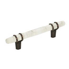 Amerock Carrione 3-3/4(96) Inch Center to Center Handle Cabinet Pull Marble White/Oil-Rubbed Bronze