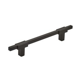 Amerock Urbanite 5-1/16(128) Inch Center to Center Handle Cabinet Pull Matte Black/Matte Black