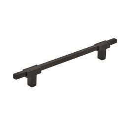 Amerock Urbanite 6-5/16(160) Inch Center to Center Handle Cabinet Pull Matte Black/Matte Black