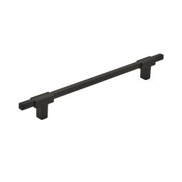 Amerock Urbanite 7-9/16(192) Inch Center to Center Handle Cabinet Pull Matte Black/Matte Black