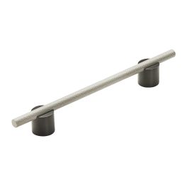 Amerock Transcendent 6-5/16(160) Inch Center to Center Handle Cabinet Pull Matte Black/Silver Champagne