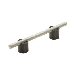 Amerock Transcendent 3-3/4(96) Inch Center to Center Handle Cabinet Pull Matte Black/Silver Champagne