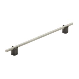 Amerock Transcendent 10-1/16(256) Inch Center to Center Handle Cabinet Pull Matte Black/Silver Champagne