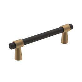 Amerock Mergence 3-3/4(96) Inch Center to Center Handle Cabinet Pull Matte Black/Champagne Bronze