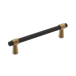 Amerock Mergence 5-1/16(128) Inch Center to Center Handle Cabinet Pull Matte Black/Champagne Bronze