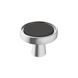 Amerock Mergence 1-3/8(35) Inch Lenght Cabinet Knob Matte Black/Polished Chrome