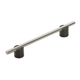 Amerock Transcendent 6-5/16(160) Inch Center to Center Handle Cabinet Pull Matte Black/Polished Nickel