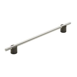 Amerock Transcendent 10-1/16(256) Inch Center to Center Handle Cabinet Pull Matte Black/Polished Nickel