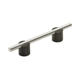 Amerock Transcendent 3-3/4(96) Inch Center to Center Handle Cabinet Pull Matte Black/Polished Nickel