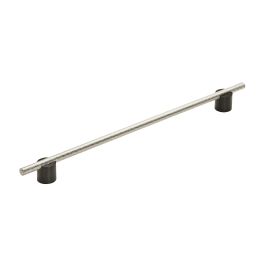 Amerock Transcendent 12-5/8(320) Inch Center to Center Handle Cabinet Pull Matte Black/Polished Nickel