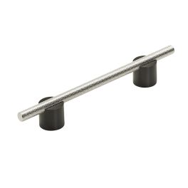 Amerock Transcendent 5-1/16(128) Inch Center to Center Handle Cabinet Pull Matte Black/Polished Nickel