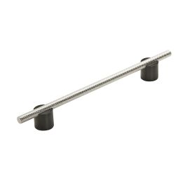 Amerock Transcendent 7-9/16(192) Inch Center to Center Handle Cabinet Pull Matte Black/Polished Nickel