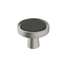 Amerock Mergence 1-3/8(35) Inch Lenght Cabinet Knob Matte Black/Satin Nickel