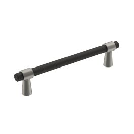 Amerock Mergence 5-1/16(128) Inch Center to Center Handle Cabinet Pull Matte Black/Satin Nickel