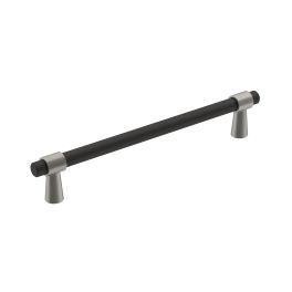 Amerock Mergence 6-5/16(160) Inch Center to Center Handle Cabinet Pull Matte Black/Satin Nickel