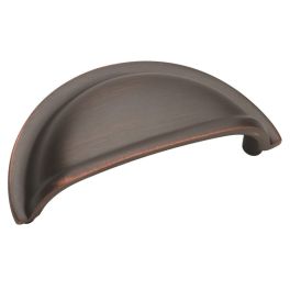 Amerock Solid Brass Cup Pulls 3(76) Inch Center to Center Handle Cabinet Cup Pull Oil-Rubbed Bronze