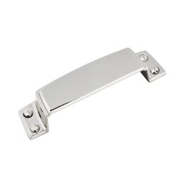 Amerock Highland Ridge 3-1/2(89) Inch Center to Center Handle Cabinet Cup Pulls Polished Chrome