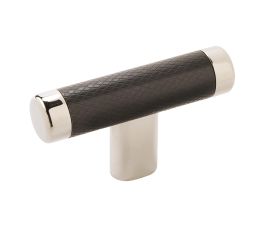 Amerock Esquire 2-5/8(67) Inch Lenght Cabinet Knob Polished Nickel/Black Bronze