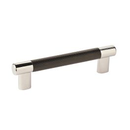 Amerock Esquire 5-1/16(128) Inch Center to Center Handle Cabinet Pull Polished Nickel/Black Bronze